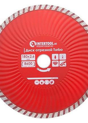 Диск алмазный intertool 180 мм турбоволна pro (ct-2009)