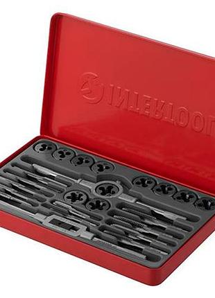 Набор метчиков и плашек intertool m5 x 6 x 8 x 10 x 12 x 1/8" (24ед) (sd-8026)