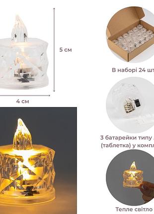Светодиодная свечка (led), 5 см elisey