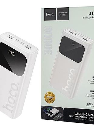 Універсальна мобільна батарея hoco j144a hymn, 30000mah, white (6942007642149)
