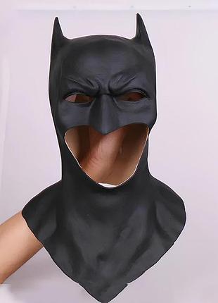 Маска бэтмен (batman) resteq — взрослая латексная маска-шлем из резины, реалистичный костюмный аксессуар для косплея, вечеринки и