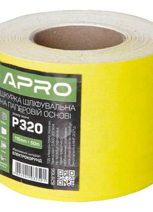 Шліфувальна шкурка apro 115 мм x 50 м x p320 паперова (828166)