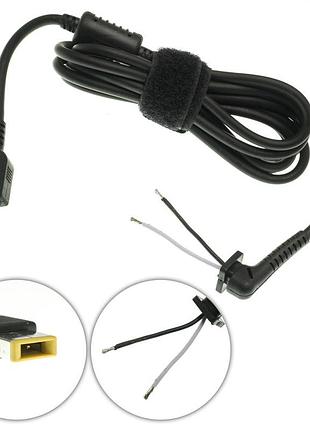 Оригинальный dc кабель питания для бп lenovo 120-135w usb+pin, сопротивление 1 ком !!!, 2 провода (2x1.5 мм), длина 170см, (square