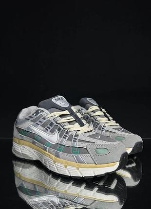 Сірі кросівки унісекс nike p-6000 grey green gore tex х найк 41