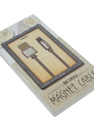 Кабель remax gravity, usb to ip, черный (магнитный)