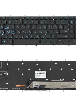 Клавіатура для ноутбука dell (inspiron: 7566, 7567) rus, black, без фрейма, підсвічування клавішblue (оригінал)