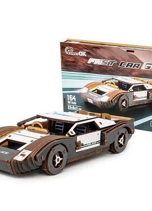 Дерев’яний 3d конструктор fast car gt puz-26916, 164 деталі