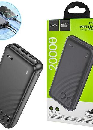Універсальна мобільна батарея hoco j123a element, 20000mah, black (6942007612067)