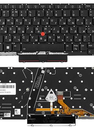 Клавиатура для ноутбука lenovo (thinkpad: x1 nano gen 3) rus, black, подсветка клавиш, без фрейма (оригинал)