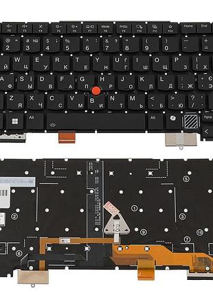 Клавиатура для ноутбука lenovo (thinkpad: x1 carbon 13th gen) ukr, black, без фрейма, подсветка клавиш