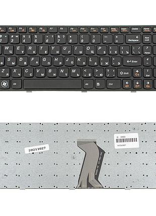 Клавіатура для ноутбука lenovo (g580, g585, n580, n585, z580, z585) rus, black, black frame