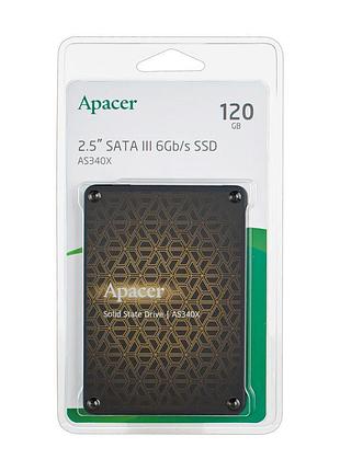 Жесткий диск 2.5" ssd 120gb apacer as340 panther series, ap120gas340xc-1, tlc, sata-iii 6gb/s, зап/чт. - 500/550мб/с