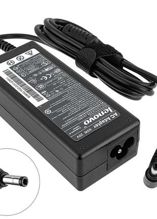 Блок питания для ноутбука lenovo 20v, 3.25a, 65w, 4.0*1.7мм, l-образный разъём, black, rectangular