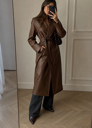 Тренч экокожа zara