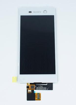 Дисплей для смартфона (телефона) sony xperia m5 dual e5603, e5606 , e5633, e5653, white (в сборе с тачскрином)(без рамки)