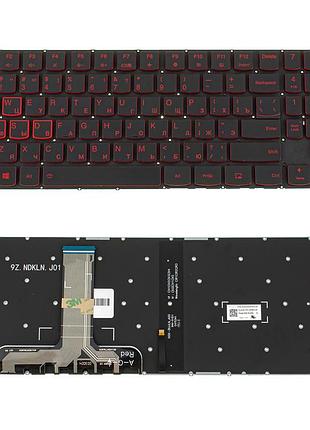 Клавиатура для ноутбука lenovo (legion: y540-15) rus, black, без фрейма, подсветка клавиш red (оригинал)