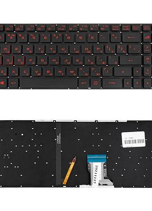 Клавіатура для ноутбука asus (gl702vs) rus, black, без фрейма, підсвічування клавіш