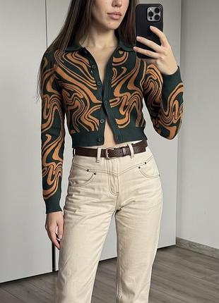 Поло кардиган джемпер  з візерунком