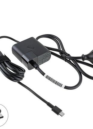 Оригінальний блок живлення для ноутбука hp type-c 45w, квадратный, black