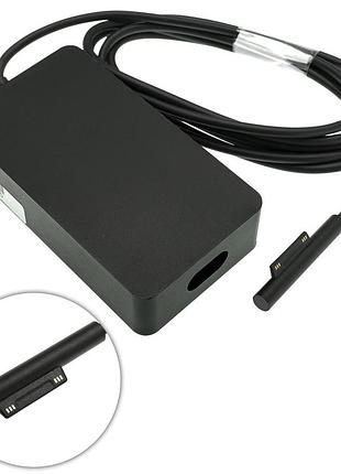 Блок питания для планшета microsoft 15v, 2.58a, 44w, 6pin, black (surface pro 5, pro 6, pro 4, pro3, book) (без сетевого кабеля