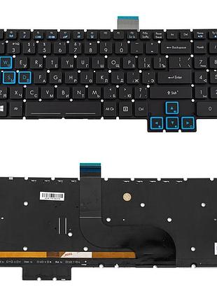Клавіатура для ноутбука acer (predator ph517-52) rus, black, без кадру, підсвічування клавіш (rgb)