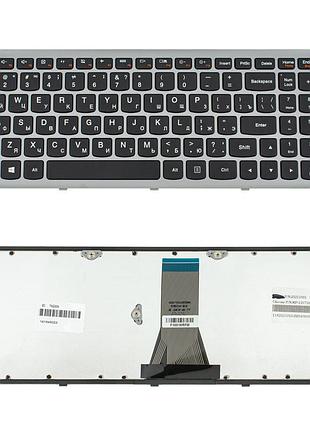 Клавиатура для ноутбука lenovo (flex 15, flex 15d, g500s, g505s, s510p) rus, black, silver frame (оригинал)