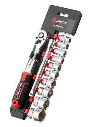 Набор инструмента на планке intertool 3/8" x 12 ед. storm (et-8013)