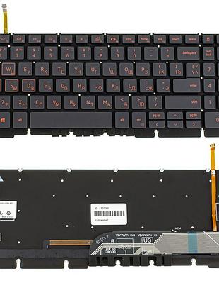 Клавиатура для ноутбука dell (g15: 5510, 5515), rus, black, без фрейма, подсветка клавиш red (оригинал)