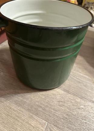 Ведро эмалированное с ручкой, без крышки на 10 л новое
