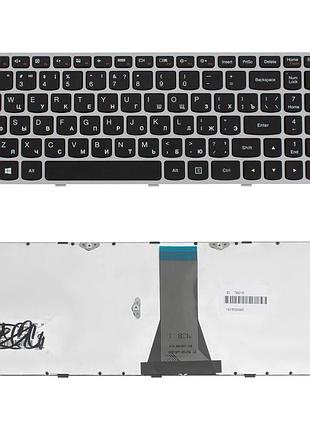 Клавіатура для ноутбука lenovo (g50-30, g50-45, g50-70, z50-70, z50-75, flex 2-15) rus, black, silver frame (оригінал)