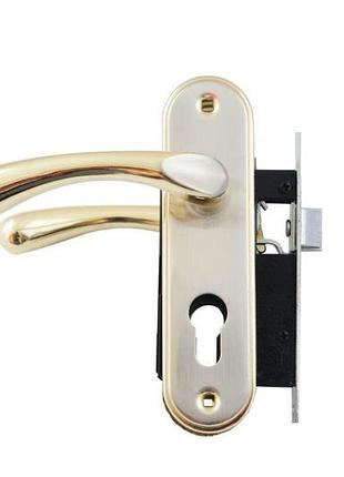 Ручка на планці з корпусом fzb ет-7140 sn/gp (сатин/пол. золото) (15-15-005)