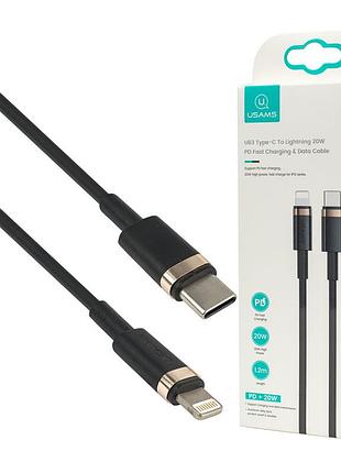 Кабель usams us-sj484 u63 type-c to lightning 20w pd fast charging data cable 1.2m black