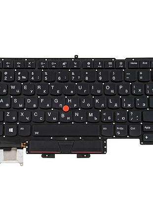 Клавіатура для ноутбука lenovo (thinkpad: x1 carbon 5th gen) rus, black, без фрейма, підсвічування клавіш