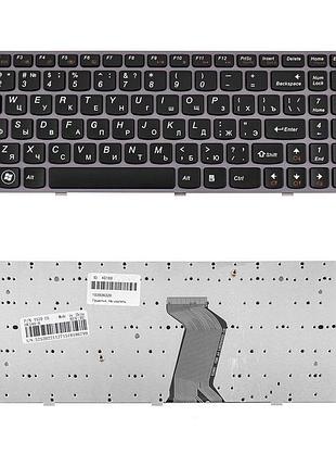 Клавіатура для ноутбука lenovo (y570) rus, black, purple frame