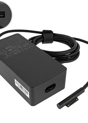 Блок питания для планшета microsoft 15v, 6.3a, 102w, 6pin, black (surface pro 5, pro 6, pro 4, pro3, book)(без сетевого кабеля!)