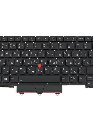 Клавіатура для ноутбука lenovo (thinkpad: e14 gen 2) rus, black, без фрейма, підсвічування клавіш