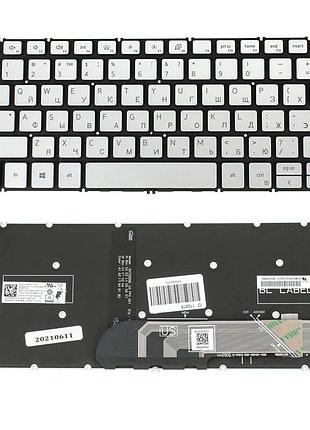 Клавиатура для ноутбука dell (inspiron: 5390, 5490, 7490) rus, silver, без фрейма, подсветка клавиш (оригинал)