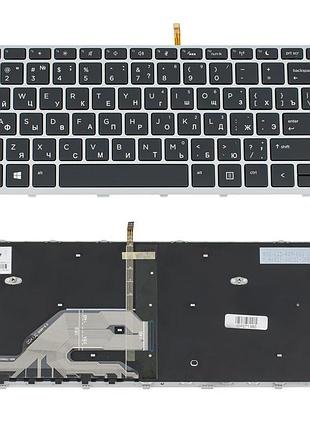 Клавіатура для ноутбука hp (probook: 430 g5, 440 g5) rus, black, silver frame, підсвічування клавіш