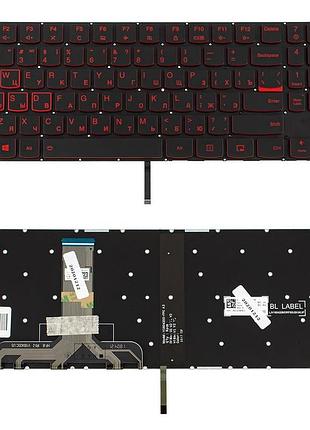 Клавиатура для ноутбука lenovo (legion: y520-15) rus, black, без фрейма, подсветка клавиш (оригинал red)