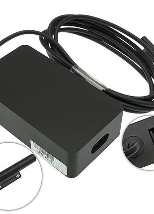Блок питания для планшета microsoft 15v, 4a, 65w, 6pin, black (surface pro 5, pro 6, pro 4, pro3, book) (без сетевого кабеля 2pin)