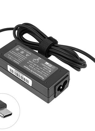 Блок питания для ноутбука type-c 45w, black, rectangular