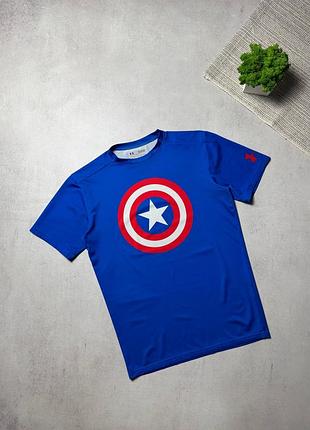 Спортивна тренувальна футболка чоловіча under armour x marvel captain america оригінал