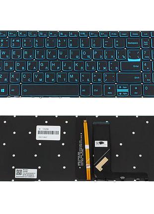 Клавиатура для ноутбука lenovo (ideapad: l340-15 series) rus, onyx black, без фрейма, подсветка клавиш (dark blue) (оригинал)