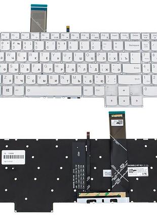 Клавиатура для ноутбука lenovo (legion: 5-15 series), rus, white, подсветка клавиш, без фрейма