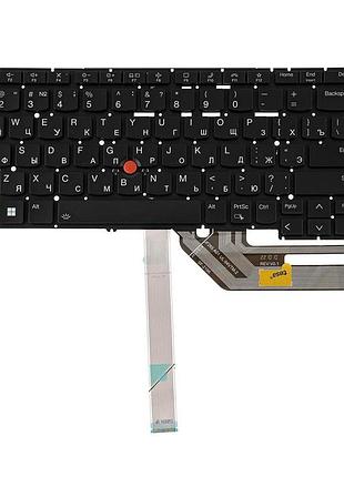 Клавіатура для ноутбука lenovo (thinkpad: yoga x13 gen 4) rus, black, підсвічування клавіш, без фрейма