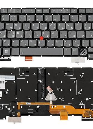 Клавиатура для ноутбука lenovo (thinkpad: x1 carbon 12th gen) ukr, black, без фрейма, подсветка клавиш