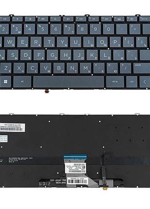 Клавіатура для ноутбука hp (14m-dw) rus, dark blue, без фрейма, підсвітка клавіш