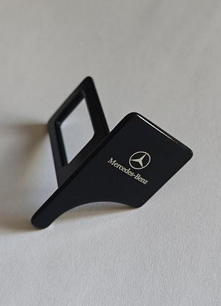 Заглушка ременя безпеки з логотипом mercedes чорні принт 20х40мм метал