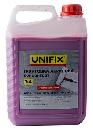 Грунтовка акриловая unifix 5 кг x 1:4 концентрат с индикатором (951115)