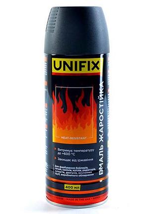 Эмаль жаростойкая unifix 400мл черный мат (951070)